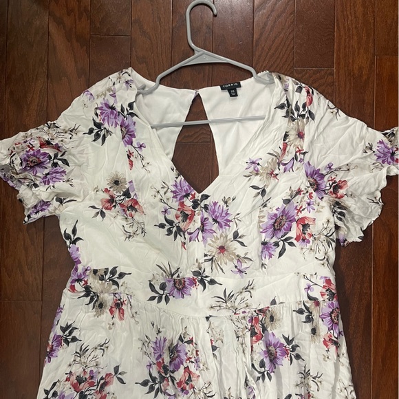 Floral White and Purple Jumpsuit - Picture 4 of 10